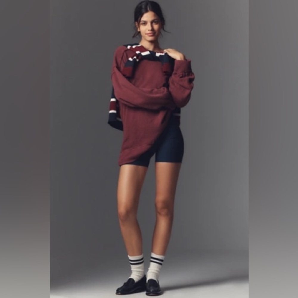 Pilcro Maroon Oversized Sweatshirt